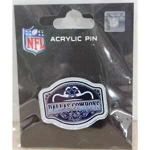 DALLAS COWBOYS BUCKLE ACRYLIC BLUE PIN- 1.5" FOR SHOES HATS LAPELS NEW